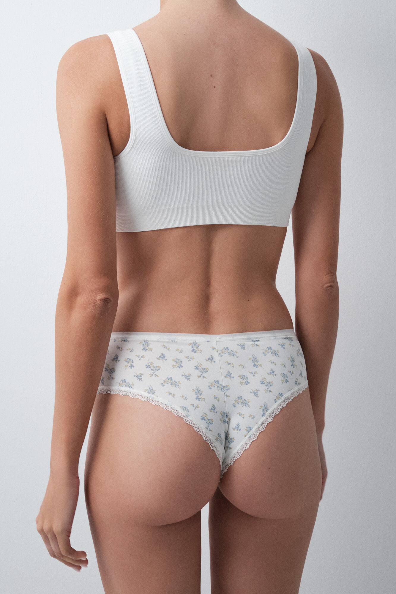 Women'secret Braga ancha brasile&ntilde;a estampado flores blanco