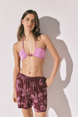 Women'secret Short &agrave; fleurs &agrave; franges rouge
