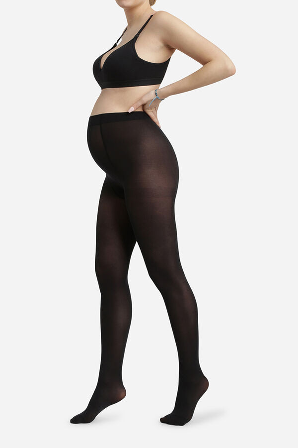 DIM 50 Denier Black Opaque maternity Panty Crna