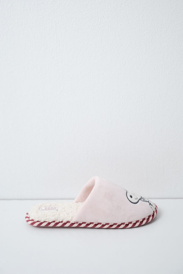 Women'secret Pink faux shearling Snoopy slippers pink
