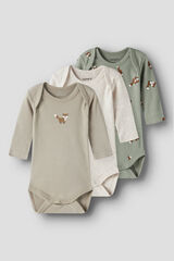 Name it Pack de 3 bodies com estampado de raposa cinzento