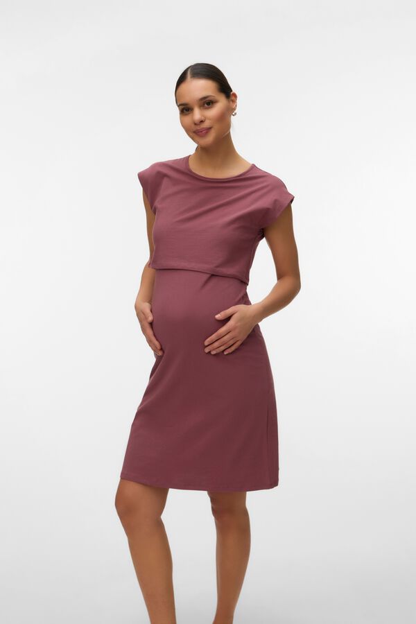 Mamalicious Kurzes Umstands- und Stillkleid Rosa