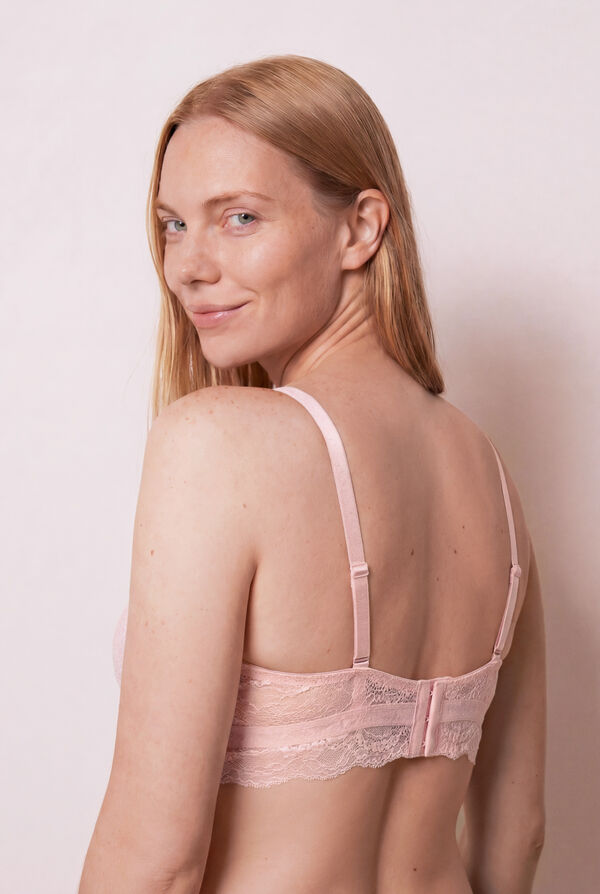 Women'secret Soutien halter com enchimento em renda rosa INTUITIVE rosa