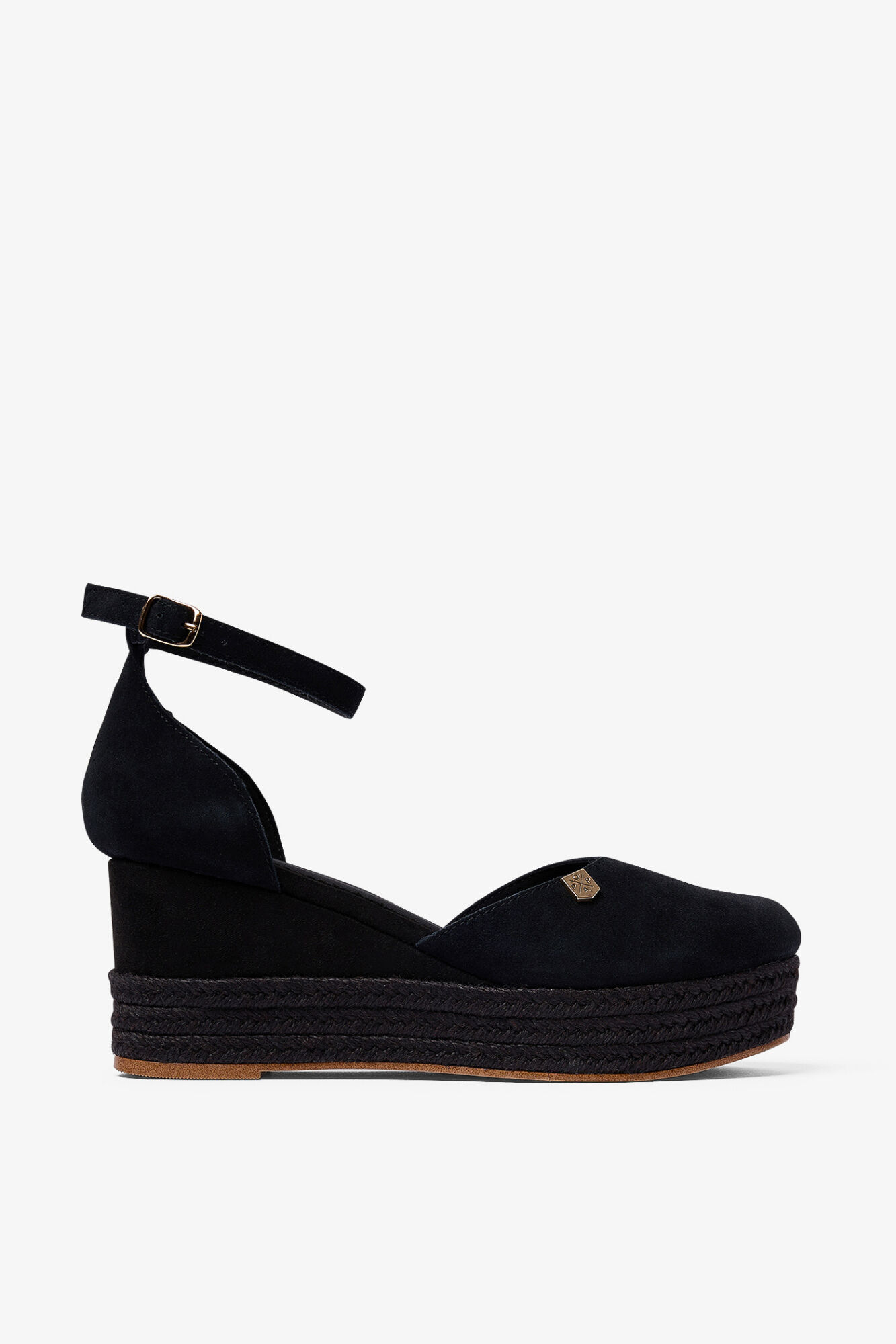 Popa Black Cantalar low wedge sandal