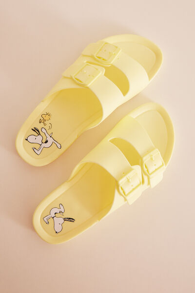 Womensecret Yellow Snoopy injected sandals green