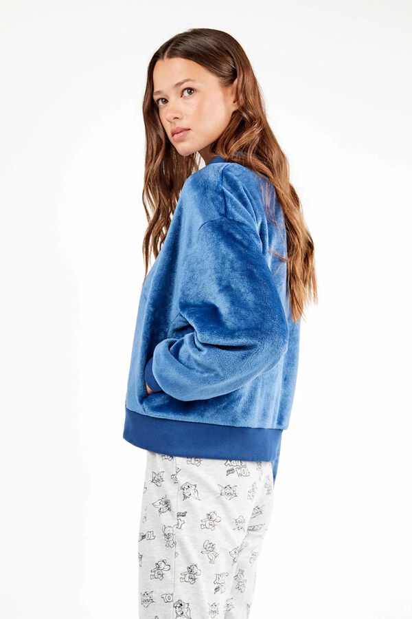 Gisela Women's blue plush bomber jacket Plava