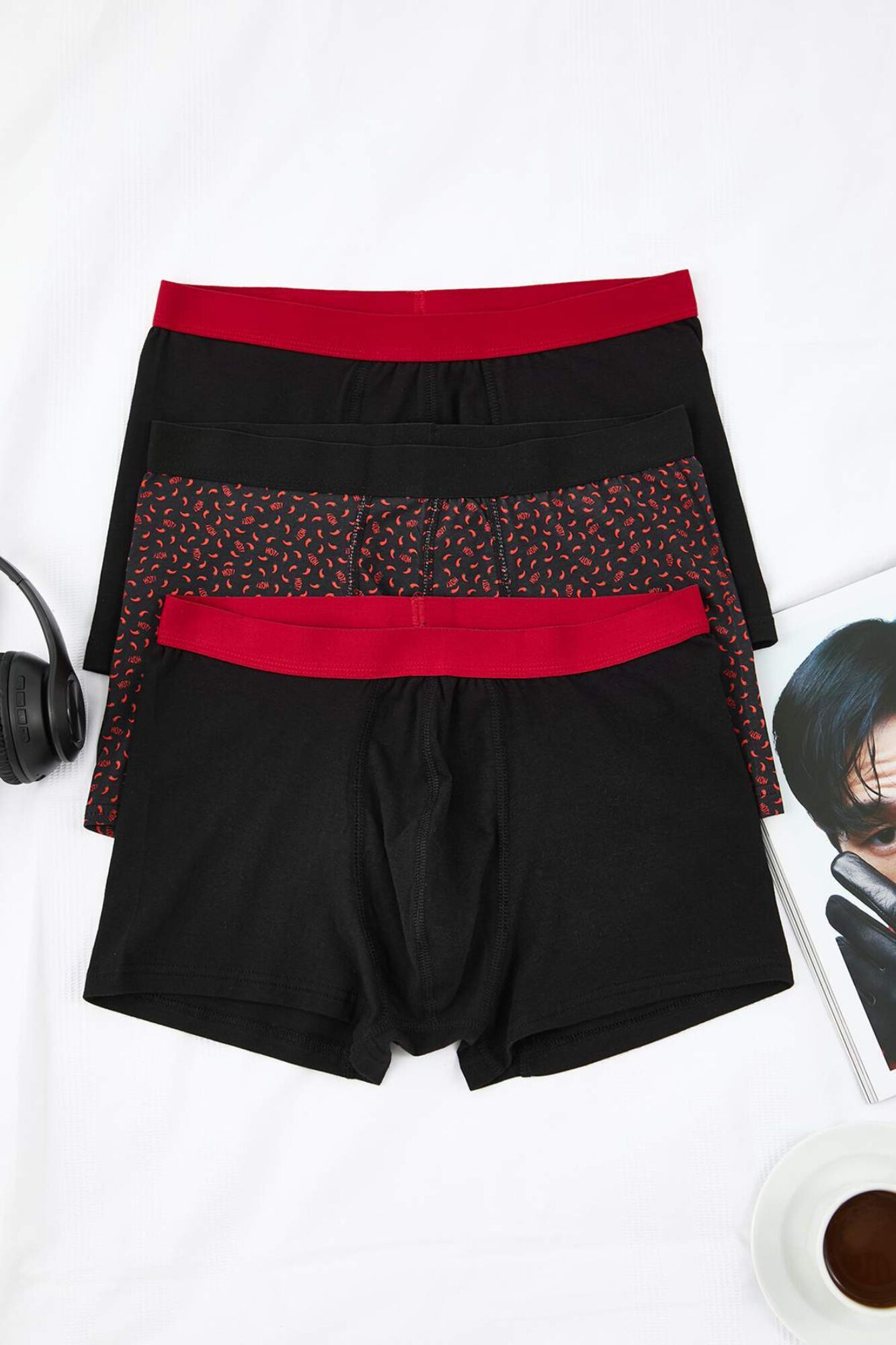 Trendyol Pack 3 boxers lisos de algod&atilde;o