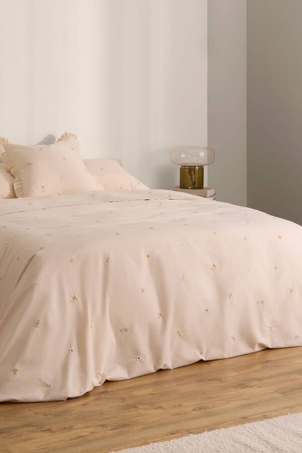 Textura Housse de couette brod&eacute;e nude