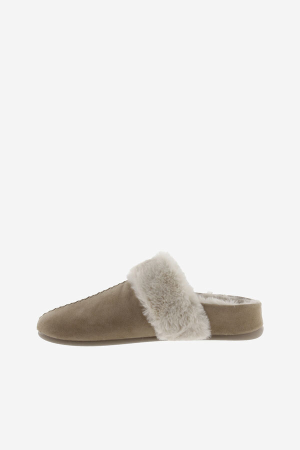 Victoria Zapatillas de casa de efecto ante beige
