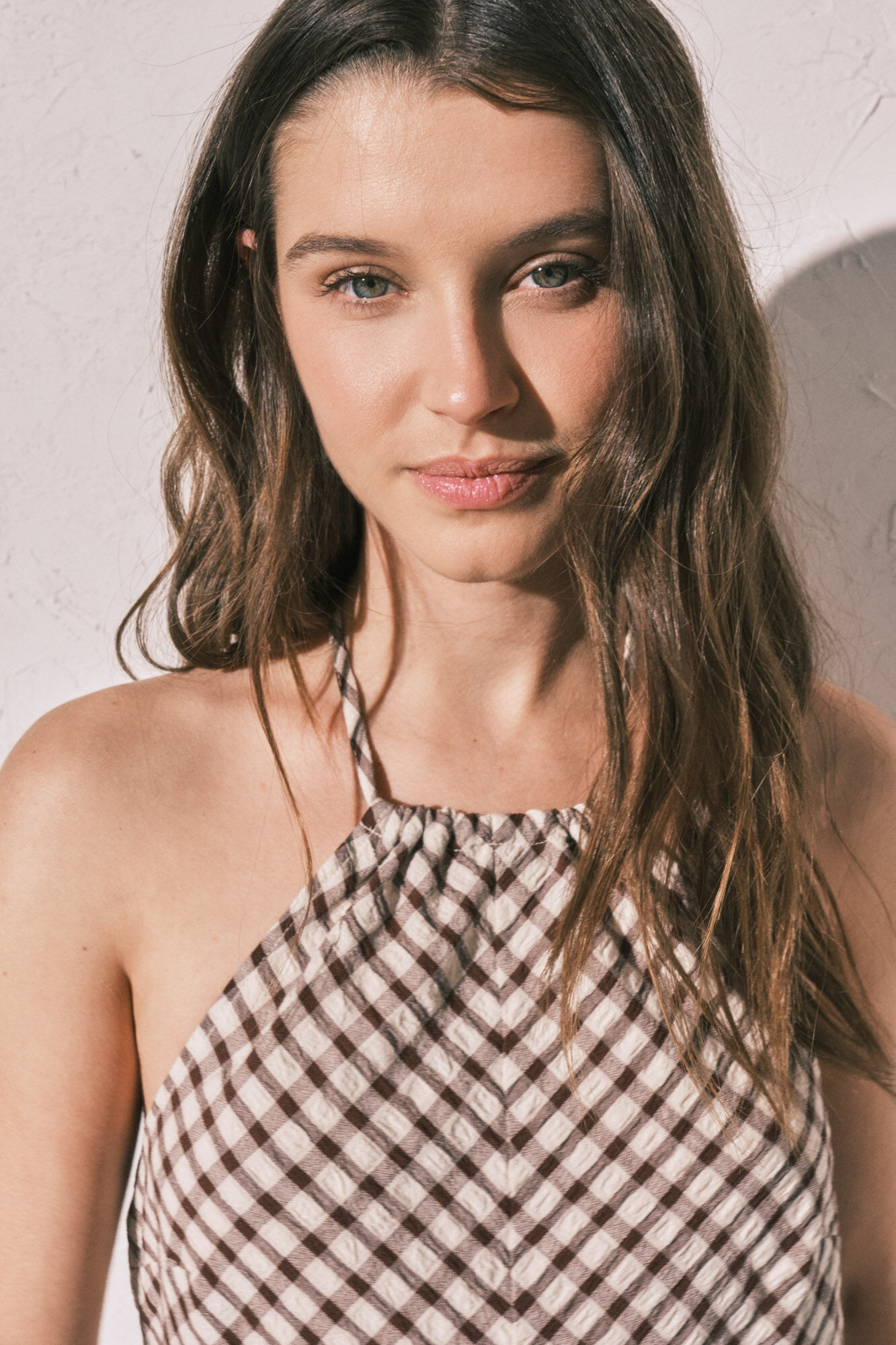 Women'secret Brown gingham print short dress