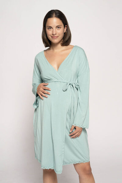 Womensecret Maternity robe with matching lace bleu
