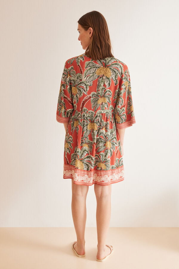 Womensecret Kleid aus Viskose mit tropischem Print mit Print