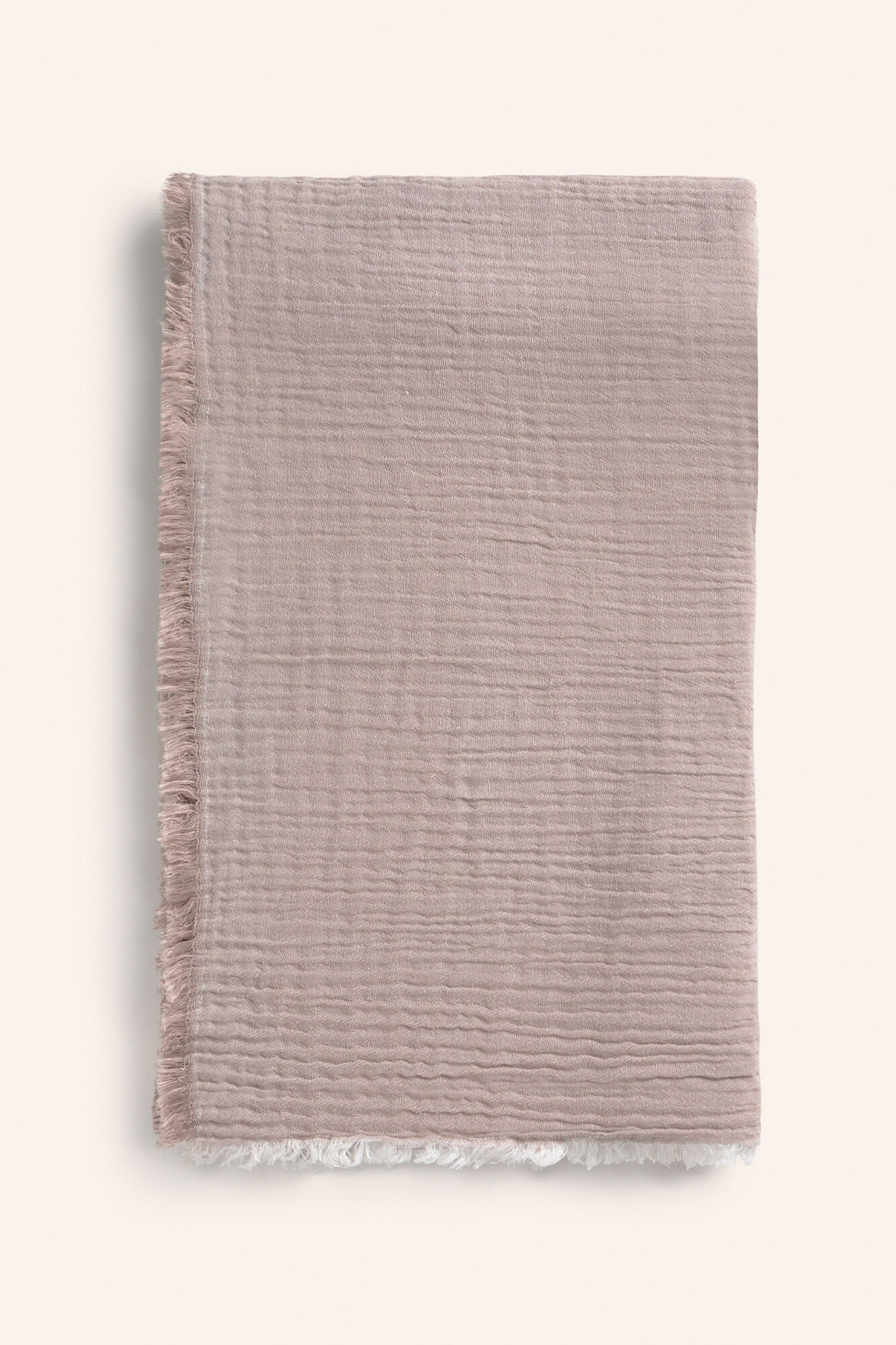 Calma House Tagesdecke aus Baumwollmusselin in Steinfarbe