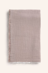 Calma House Colcha de muselina de algod&oacute;n en color piedra Layer