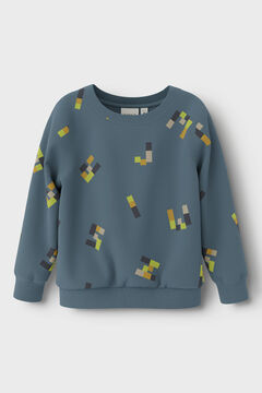 Womensecret Sweatshirt mit geometrischen Buchstaben für Jungen Blau