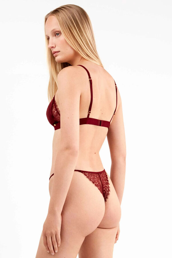 Gisela Velvet Brazilian panty burgundy