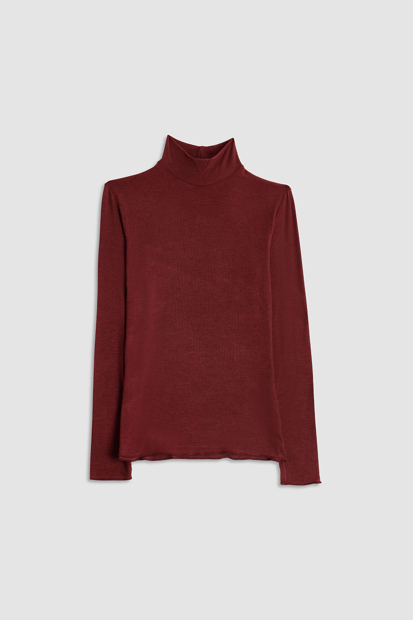 Cotonella Camiseta de cachemira burdeos de manga larga con cuello alto&nbsp;&nbsp;