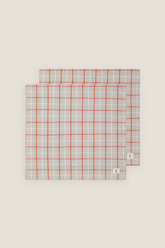 Womensecret Conjunto de 2 guardanapos de xadrez de algodão 45 x 45 cm. vermelho