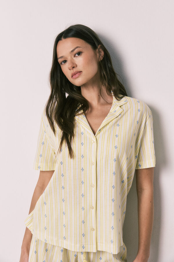 Women'secret Yellow cotton classic short pyjamas printed
