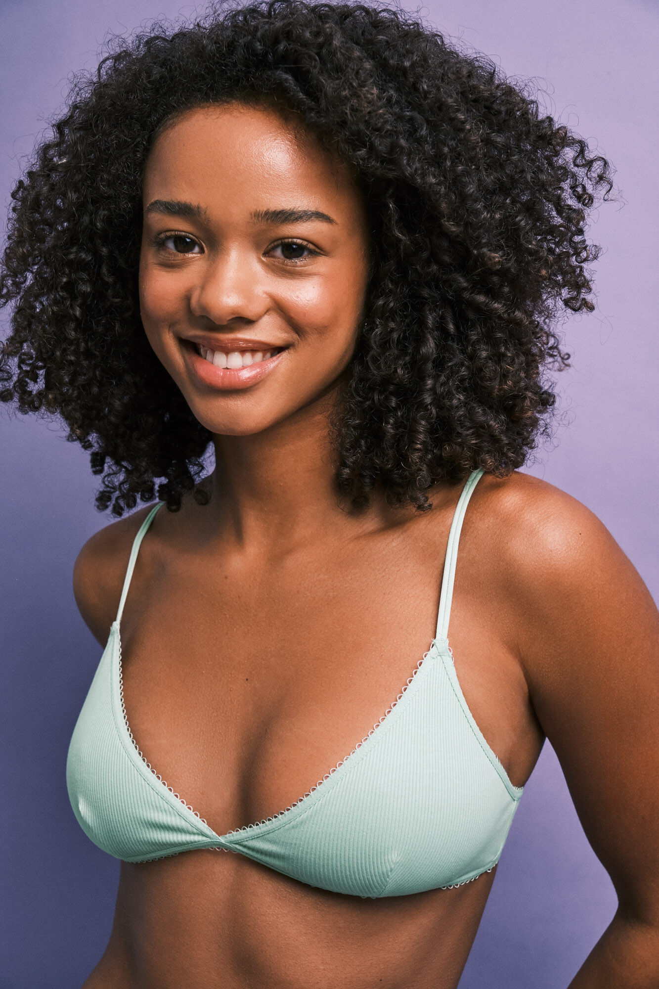 HI&BYE Green cotton triangle bra