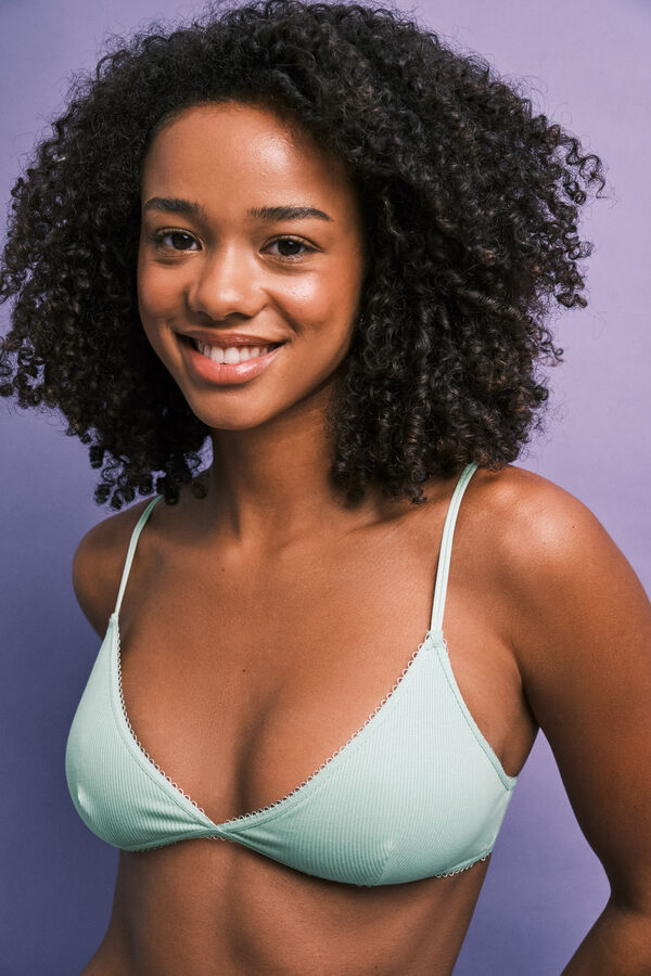 HI&BYE Green cotton triangle bra green