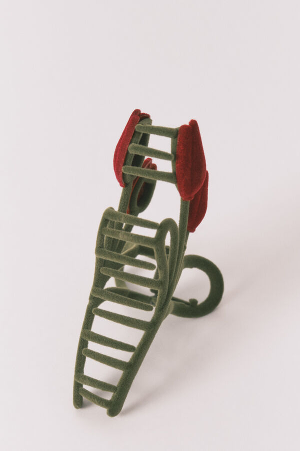 Women'secret Pince grande tulipe rouge et verte vert