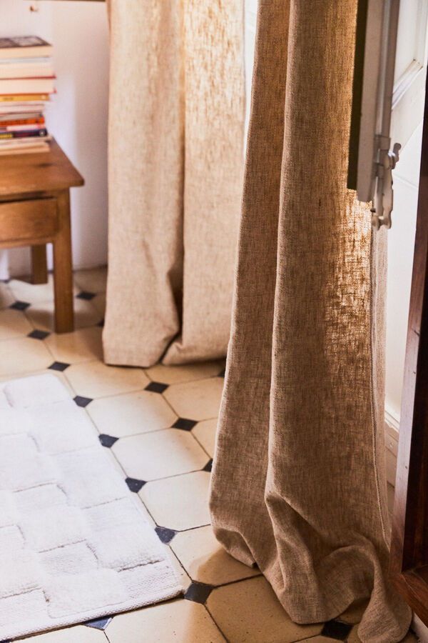 Calma House Beige linen semi-opaque curtain Arga 140x280 brown