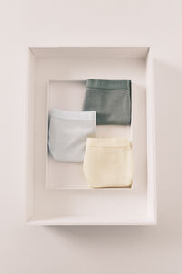 HI&BYE Pack of 3 blue, yellow and green Brazilian panties