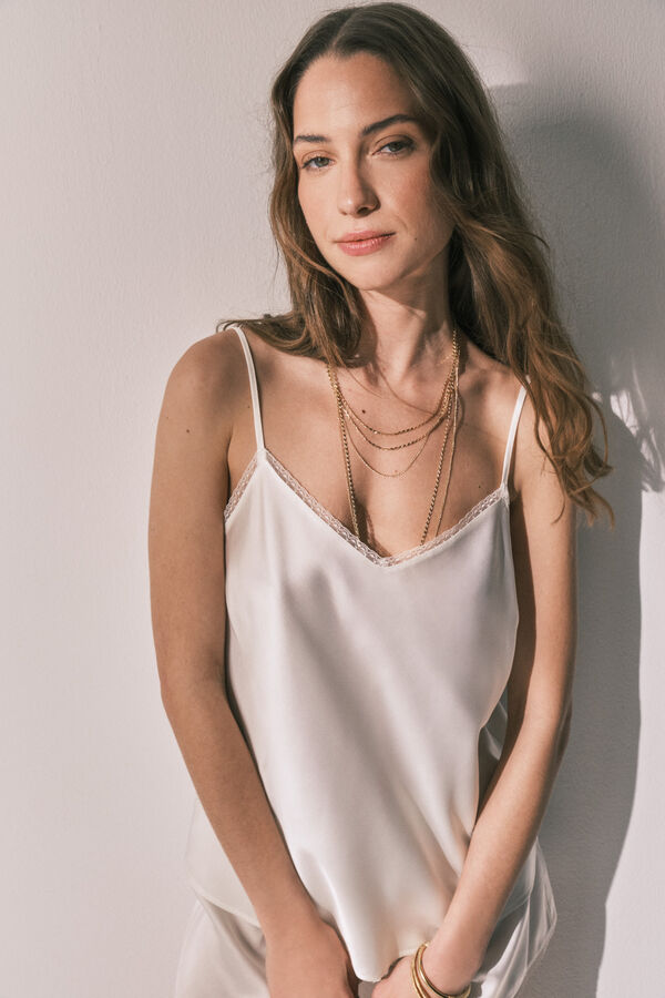 Women'secret Bež satenska kratka pidžama Bež