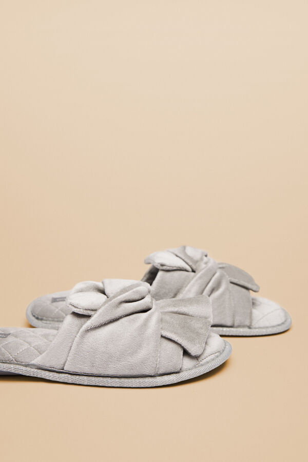Womensecret Grey velvet slippers grey