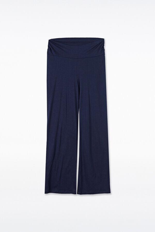 Ohma! Maternity knit wide leg trousers blue