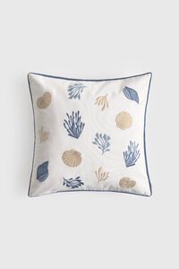 Textura Funda coj&iacute;n algod&oacute;n bordados marinos