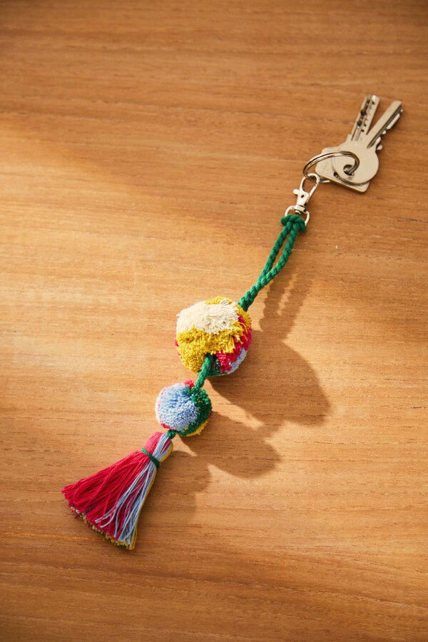 Calma House Fuchsia pompom key ring CANICAS pink