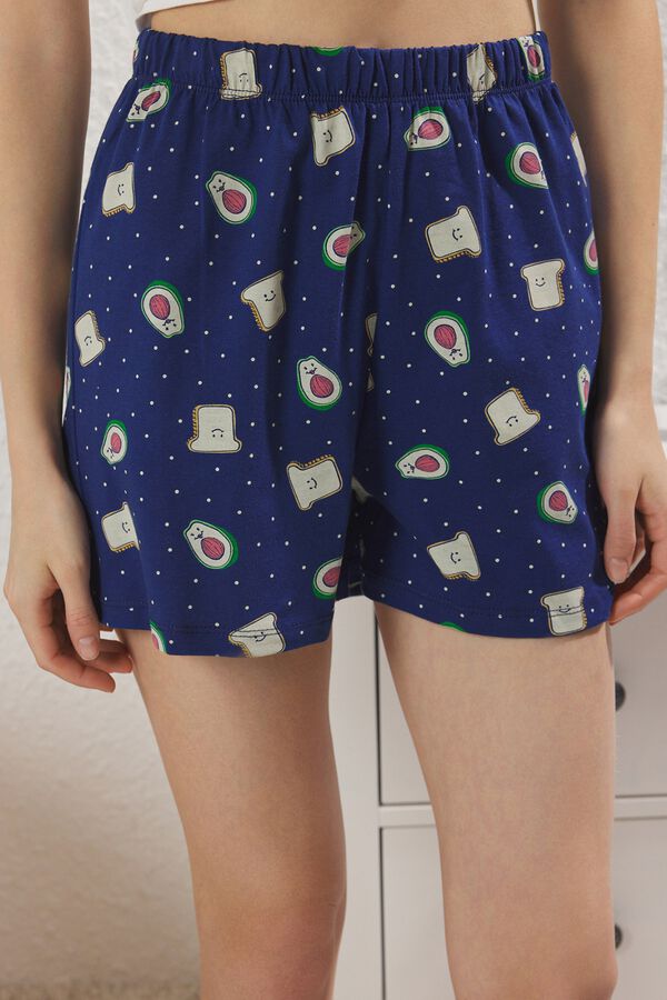 Trendyol Conjunto de pijama corto aguacates marfil