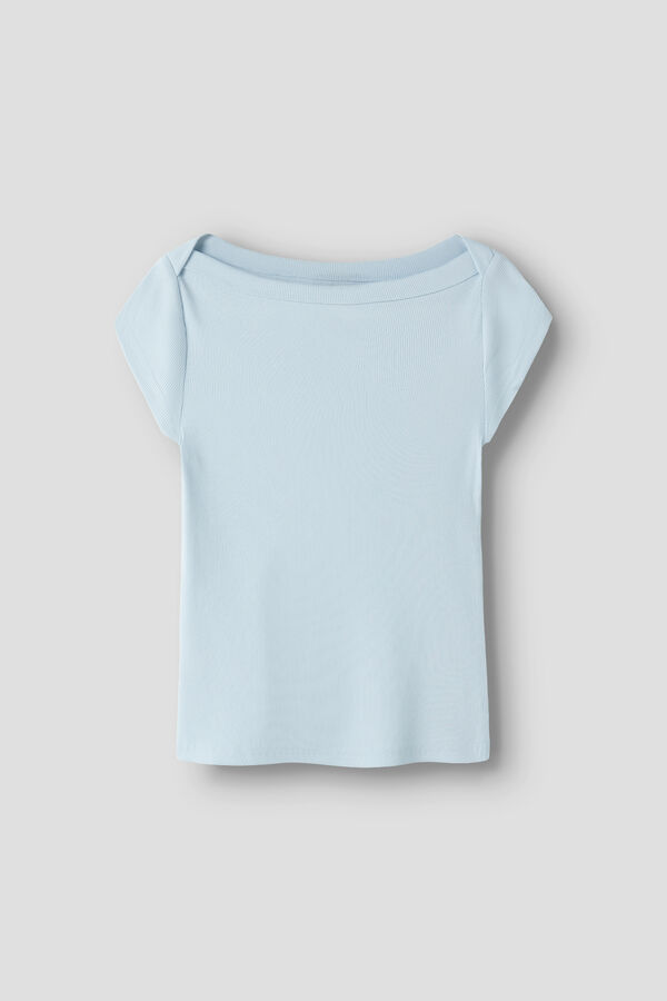 Lmtd Camiseta manga corta hombro ca&iacute;do azul