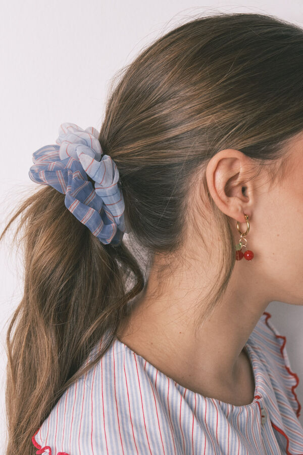 Women'secret Blue striped print pack of 2 hair ties blue