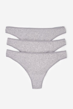Womensecret 3 cotton thongs pack grey