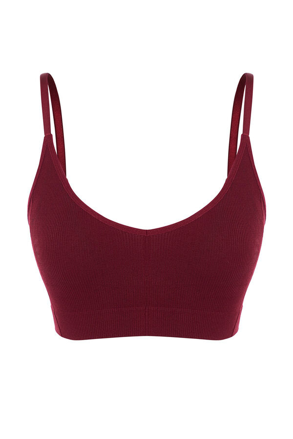 Trendyol Sujetador bralette sin aros ni costuras burdeos burdeos