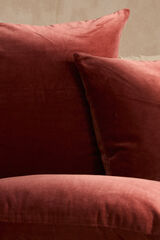 Calma House Funda de coj&iacute;n cuadrada de terciopelo en tono tierra Velour naranja