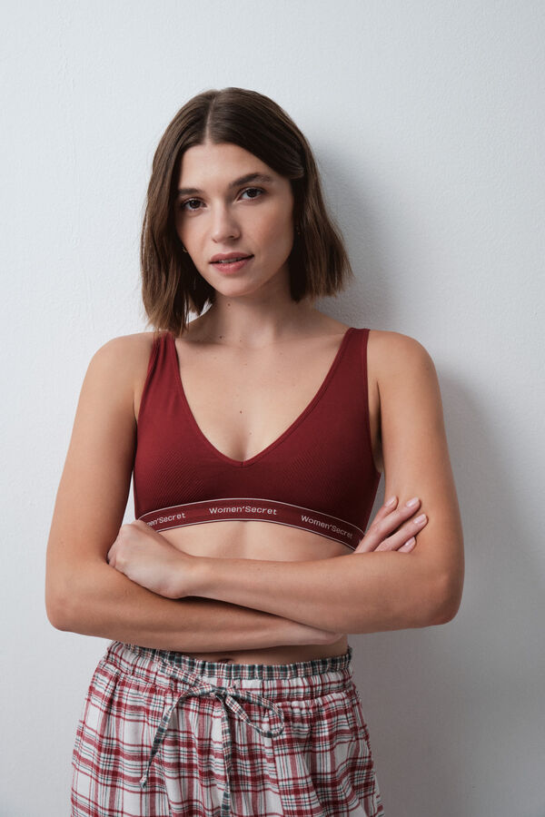 Women'secret Red microfibre halterneck bra FANTASTIC printed