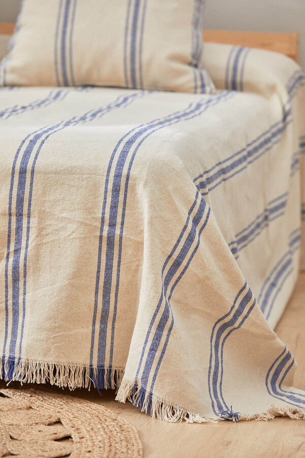 Womensecret Blue Bari woven stripe bedspread bleu