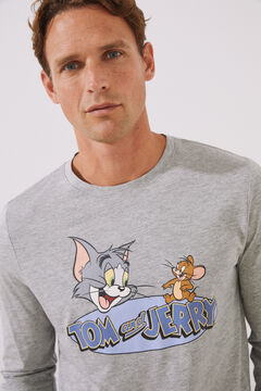 Womensecret Pijama largo hombre algodón Tom y Jerry gris gris