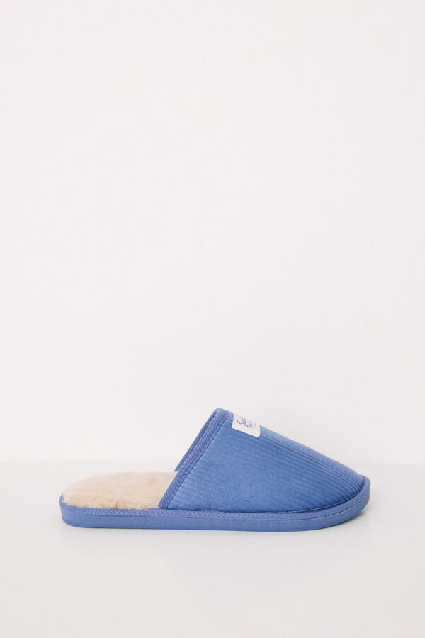 Womensecret Blue bread open back house slippers blue