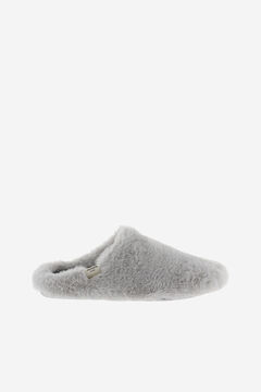 Womensecret Victoria Norte Soft fur house slippers with soft fur interior insole grey