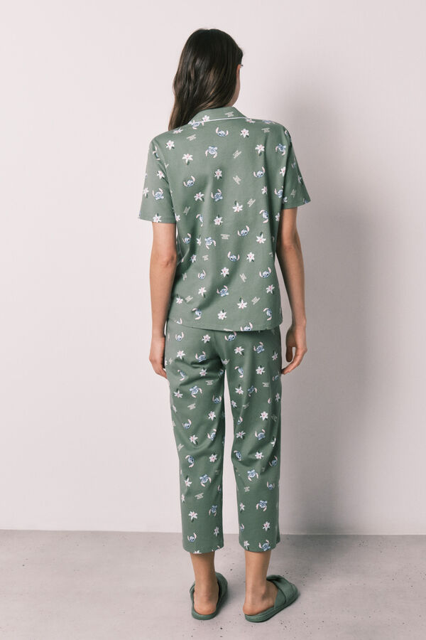 Women'secret Green Capri Stitch classic pyjamas printed