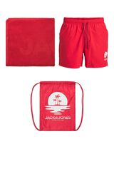 Jack & Jones Pack ba&ntilde;ador con accesorios rojo