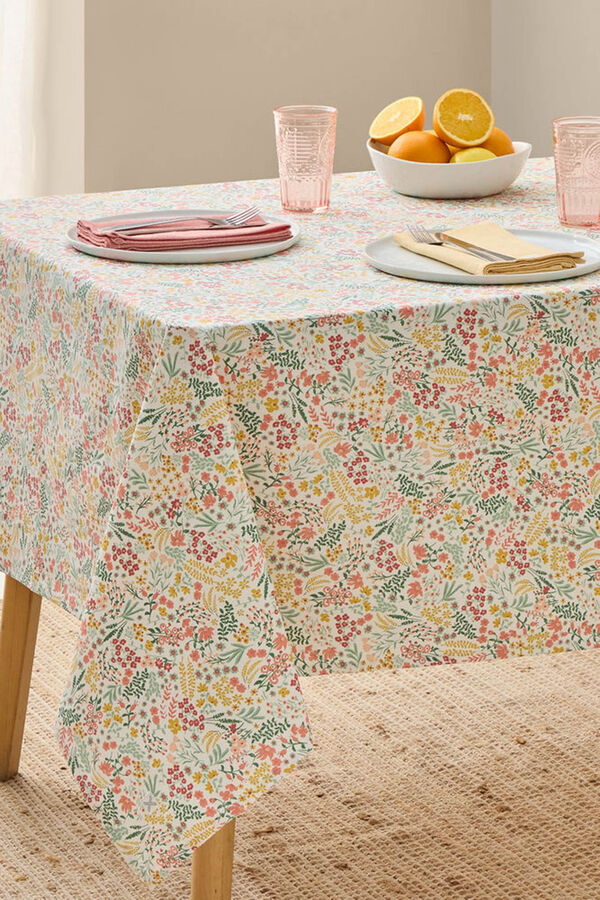 Textura Toalha antimanchas algod&atilde;o flores estampado