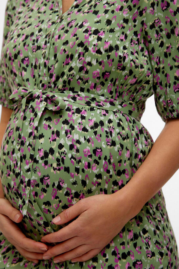 Womensecret Vestido midi camisero maternity de lactancia  verde