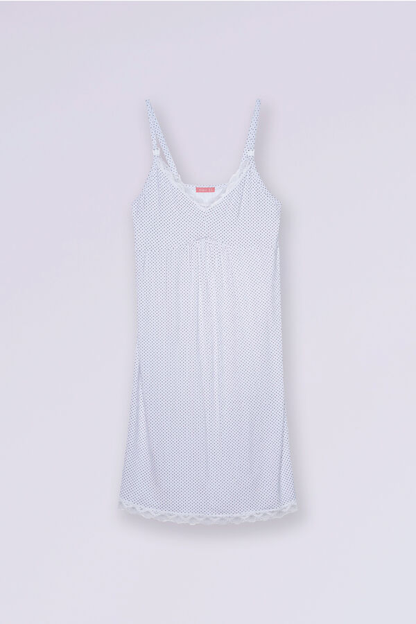 Womensecret Nursing dotted nightdress with lace white