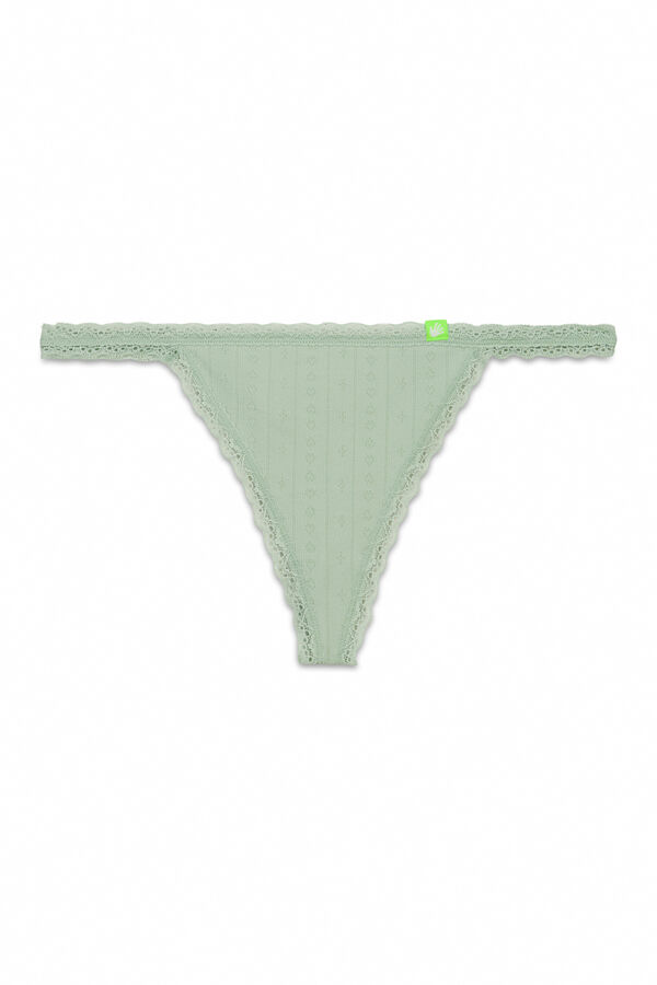 HI&BYE Zelene čipkaste bez &scaron;avova tanga gaćice Zelena